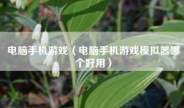 电脑手机游戏（电脑手机游戏模拟器哪个好用）