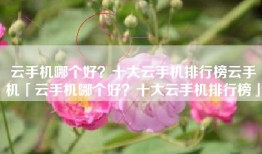 云手机哪个好？十大云手机排行榜云手机「云手机哪个好？十大云手机排行榜」