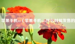 苹果手机xs（苹果手机xax什么时候发售的）