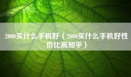 2000买什么手机好（2000买什么手机好性价比高知乎）