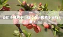 百助手机助手下载（百手机助手官方下载）